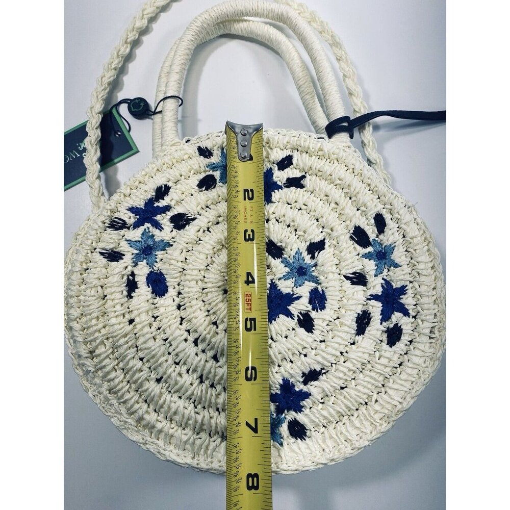 NWT Wonder Small Natural Woven Straw Round Crossbody Shoulder Bag Purse - Picture 6 of 9